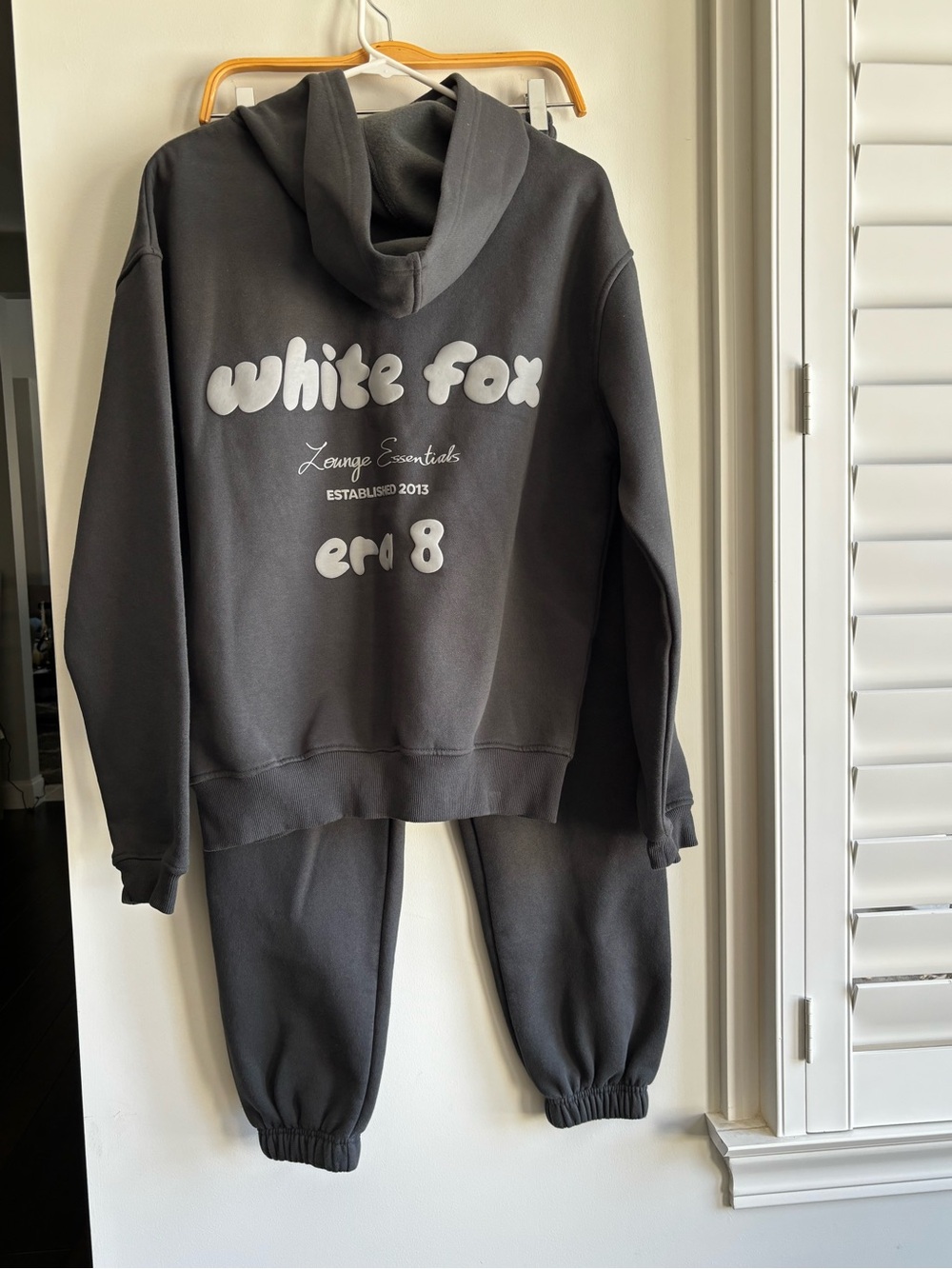 White Fox 🦊 Charcoal Hoodie & Jogger Set , no longer manufactured